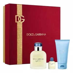 Dolce & Gabbana Light Blue Pour Homme zestaw woda toaletowa spray 75ml + żel pod prysznic 50ml + woda toaletowa 4.5ml (M)
