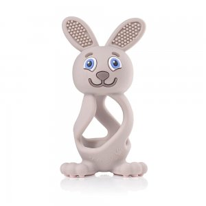 Brush-Baby Bobbie Bunny Teether zabawka-gryzak dla niemowląt Cappuccino Grey