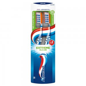 Aquafresh Extreme Clean szczoteczka do zębów Medium 2szt.
