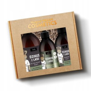 LaQ Zestaw Dzikus z lasu, zestaw do ciała, żel 500ml/szampon 300ml/balsam po goleniu 150ml