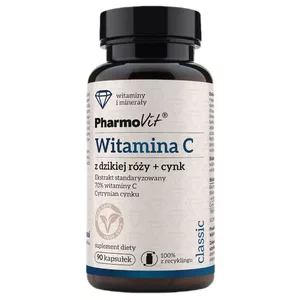 Pharmovit Witamina C z dzikiej róży + cynk suplement diety 90 kapsułek