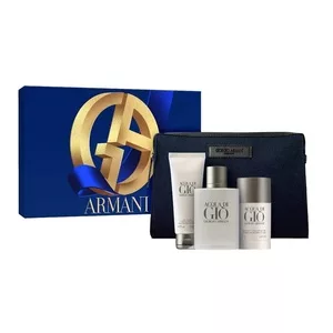 Giorgio Armani Acqua di Gio Pour Homme zestaw woda toaletowa spray 100ml + żel pod prysznic 75ml + dezodorant sztyft 75g + kosmetyczka (M)