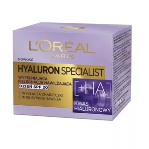 L'Oreal Paris Hyaluron Specialist Krem nawilżający na dzień z SPF20, 50ml