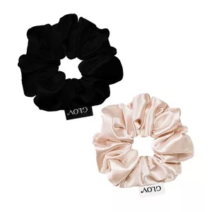Glov Satin Scrunchies satynowe gumki do włosów M Champagne/Black 2szt