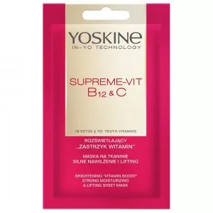 Yoskine Supreme-Vit B12 + C maska na tkaninie silnie nawilżenie i lifting 20ml
