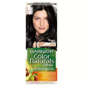 Garnier Color Naturals 1 Czarny, odżywcza farba do włosów, do 100% pokrycia siwych włosów