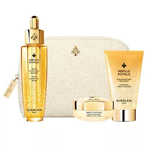 Guerlain Abeille Royale Age-Defying Programme Youth Watery Oil Serum zestaw serum do twarzy 50ml + krem na dzień 15ml + pianka oczyszczająca 40ml + kosmetyczka