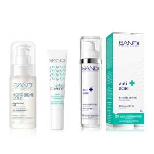 Bandi, zestaw do cery trądzikowej, pasta + krem + krem BB Bandi PMF, pasta na niedoskonałości z kalaminą, 14ml