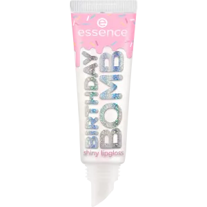 Essence Birthday Bomb Shiny Lipgloss, błyszczyk do ust o transparentnej mlecznej formule do ust, 10ml
