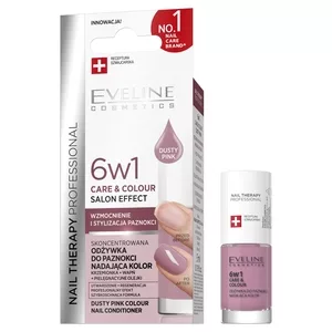 Eveline Cosmetics Nail Therapy Professional 6w1 Care & Colour skoncentrowana odżywka do paznokci nadająca kolor Dusty Pink 5ml