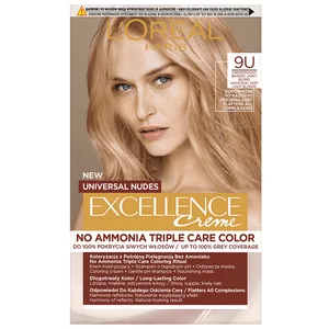 L'Oreal Paris Excellence Creme Universal Nudes, Trwała Farba do Włosów, 9U Uniwersalny Bardzo Jasny Blond