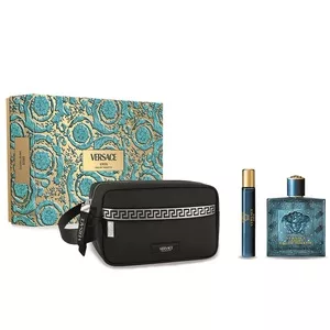 Versace Eros zestaw woda toaletowa spray 100ml + woda toaletowa spray 10ml + kosmetyczka (M)