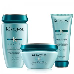 Kerastase Resistance, zestaw regenerujący do włosów bardzo zniszczonych, szampon + maska + cement Anti-Usure