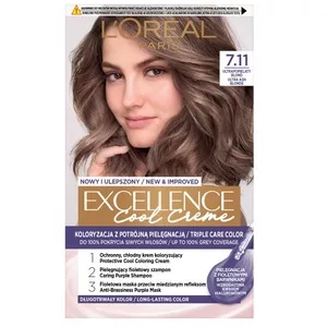 L'Oreal Paris Excellence Cool Creme Trwała Farba do Włosów 7.11 Ultrapopielaty Blond
