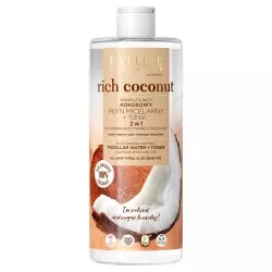 Eveline Rich Coconut, 2w1 nawilżający kokosowy płyn micelarny i tonik, 500ml