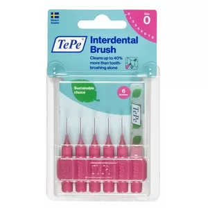 TePe Original szczoteczki do przestrzeni międzyzębowych z bioplastiku 0.4mm Różowe 6szt.
