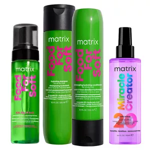 Matrix Food For Soft, zestaw intensywnie nawilżający: szampon + odżywka + pianka + miracle creator