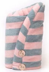 Trust My Sister, ręcznik do włosów z mikrofibry, różowo-szary