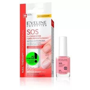Eveline Nail Therapy Professional, odżywka wzmacniająca dla kruchych i łamliwych paznokci, s.o.s., 12ml