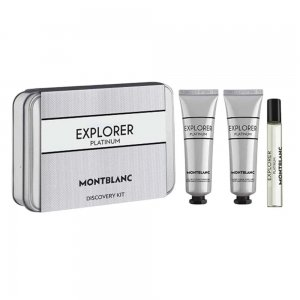 Mont Blanc Explorer Platinum zestaw miniatura wody perfumowanej spray 7.5ml + żel oczyszczający 30ml + krem do twarzy 30ml (M)