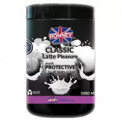 Ronney Professional Mask Classic Latte Pleasure Protective, Maska ochronna do każdego rodzaju włosów 1000ml