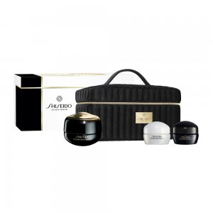 Shiseido Beauty Longevity Ritual For Eyes zestaw krem do okolic oczu i ust 17ml + krem na dzień 15ml + krem do twarzy 15ml + kosmetyczka