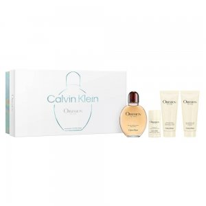 Calvin Klein Obsession for Men zestaw woda toaletowa spray 125ml + żel pod prysznic 100ml + dezodorant sztyft 75g + balsam do goleniu 100ml (M)