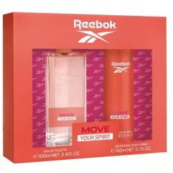 Reebok Move Your Spirit Women zestaw woda toaletowa spray 100ml + dezodorant spray 150ml (W)
