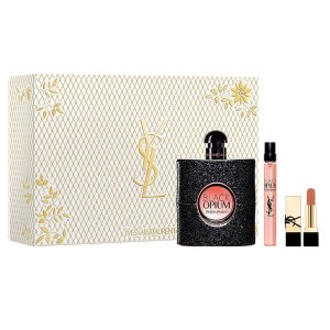 Yves Saint Laurent Black Opium Pour Femme zestaw woda perfumowana spray 90ml + woda perfumowana spray 10ml + pomadka do ust (W)