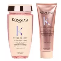 Kerastase Gloss Absolu, zestaw wygładzający do włosów długich puszących się, szampon + odżywka