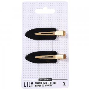 Sister Young Lily klipsy do włosów do makijażu Black 2szt