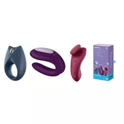 Satisfyer Partner Box 3 zestaw Royal One Ring Vibrator + Double Joy Partner Vibrator + Sexy Secret Panty Vibrator