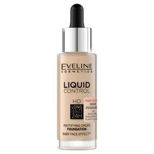 Eveline Cosmetics Liquid Control HD Long Lasting Formula 24H podkład do twarzy z dropperem 015 Light Vanilla 32ml