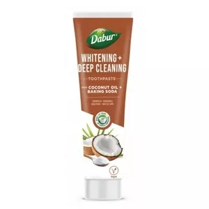 Dabur Whitening+ Deep Cleaning wybielająca pasta do zębów z olejem kokosowym i sodą oczyszczoną 100ml