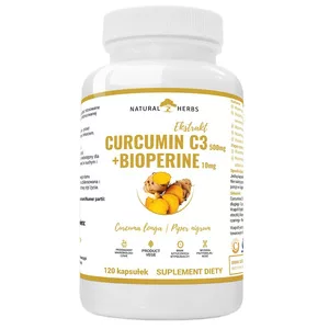 Natural Herbs Curcumin C3 500mg + Bioperine 10mg suplement diety 120 kapsułek