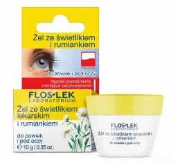 FlosLek Żel ze świetlikiem lekarskim i rumiankiem do powiek i pod oczy 10g