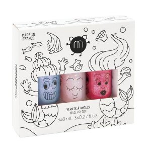 Nailmatic Kids Mermaid D zestaw lakierów do paznokci 3x8ml