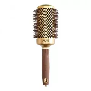 Olivia Garden Expert Blowout Shine, szczotka do modelowania włosów, Wavy Bristles Gold&Brown 55mm