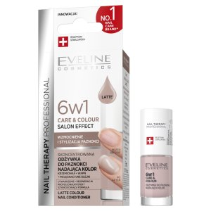 Eveline Cosmetics Nail Therapy Professional 6w1 Care & Colour skoncentrowana odżywka do paznokci nadająca kolor Latte 5ml