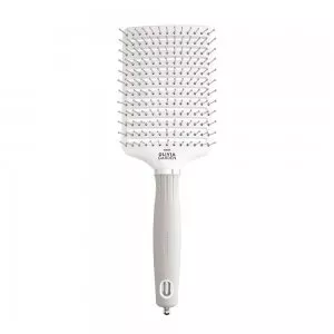 Olivia Garden Expert Care Vent, szczotka do suszenia i rozczesywania włosów, Nylon Bristles White&Grey L
