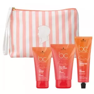 Schwarzkopf BC Sun, zestaw z kosmetyczką chroniący włosy przed słońcem, szampon 100ml + fluid 100ml + maska 75ml