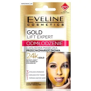 Eveline Gold Lift Expert, luksusowa maseczka przeciwzmarszczkowa, 7ml