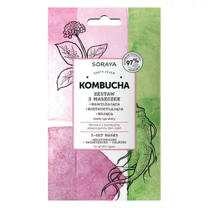 Soraya Kombucha, zestaw trzech maseczek, 3x8ml - data ważności (10.2026)
