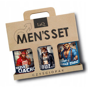 LaQ Czyściopak męski zestaw do ciała, Niezłe ciacho/Łobuz kocha najmocniej/Ekspert zaraz zaraz, 3x500ml
