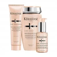 Kerastase Curl Manifesto, zestaw nawilżający do loków, szampon + odżywka + olejek