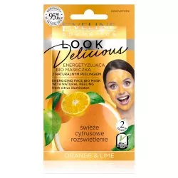 Eveline Look Delicious, energetyzująca maseczka do twarzy z naturalnym peelingiem, 10ml