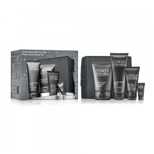 Clinique Clinique For Men Refreshed Skin for Him zestaw do twarzy: 100ml + 100ml + 50ml + 7ml + kosmetyczka