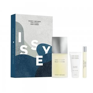 Issey Miyake L'Eau d'Issey Pour Homme zestaw woda toaletowa spray 125ml + woda toaletowa spray 10ml + żel pod prysznic 50ml (M)