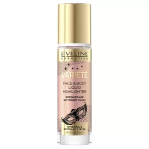 Eveline Variété, płynny rozświetlacz do twarzy i ciała, 02 rose gold, 30ml