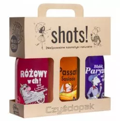 LaQ, Shots! Czyściopak, uniwersalny zestaw żeli pod prysznic